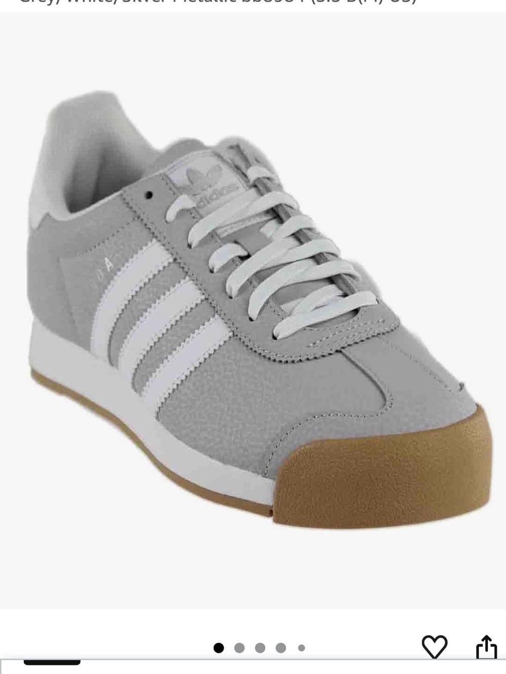 adidas Women's Samoa Sneakers in Light Grey, White & Gum